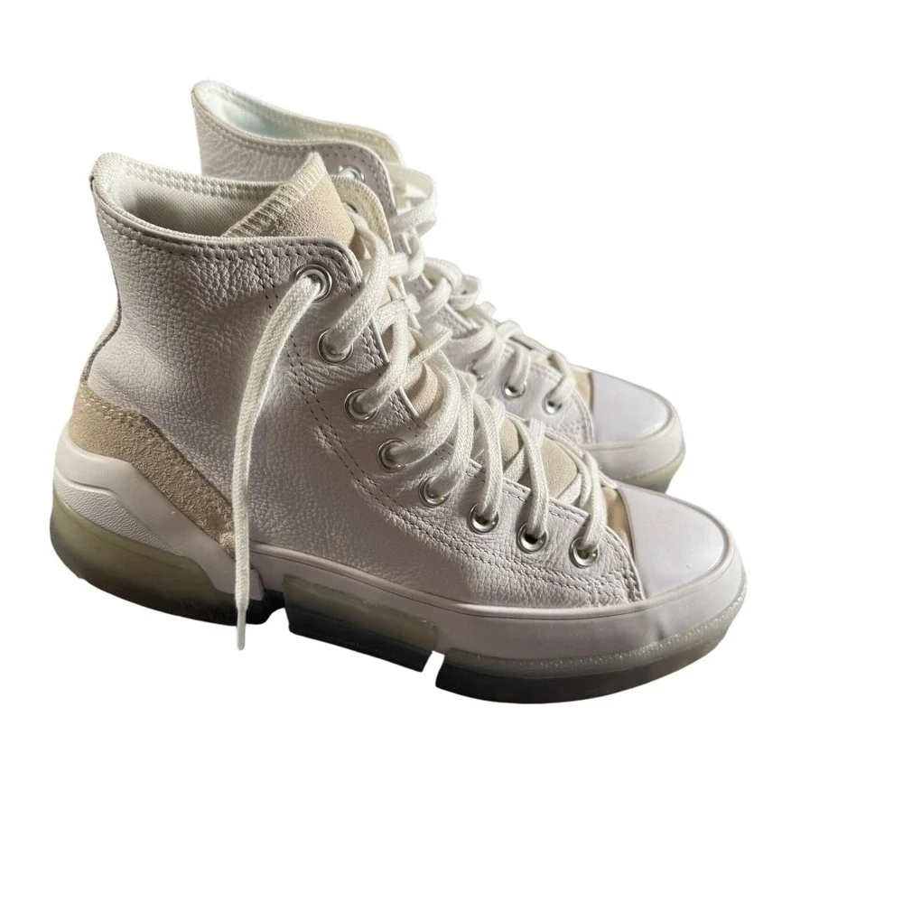 Converse Chuck Taylor All‎ Star CX 2-in-1 White Leather High Top Sneakers Shoes - Picture 2 of 12